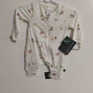 Modern Moments Cream One-Piece Footie with Breakfast Print